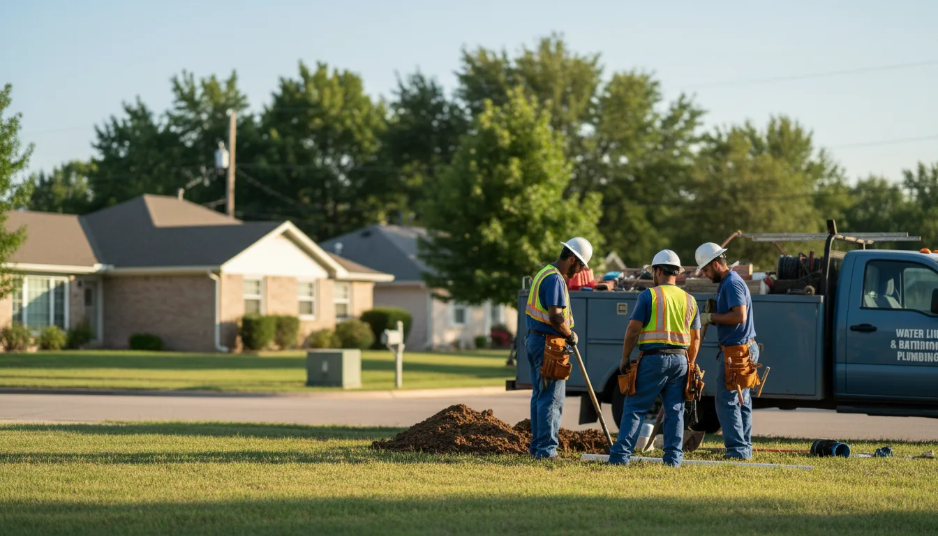 Residential water line and bathroom plumbing service in Milroy, IN